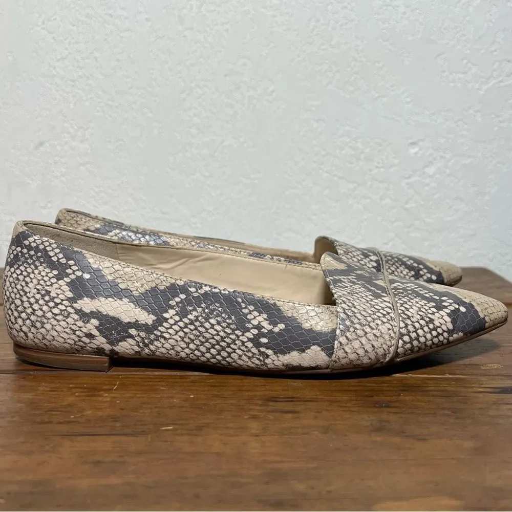 Cole Haan Ellora Skimmer Flats Python Snake‎ Print Leather Womens 6.5B